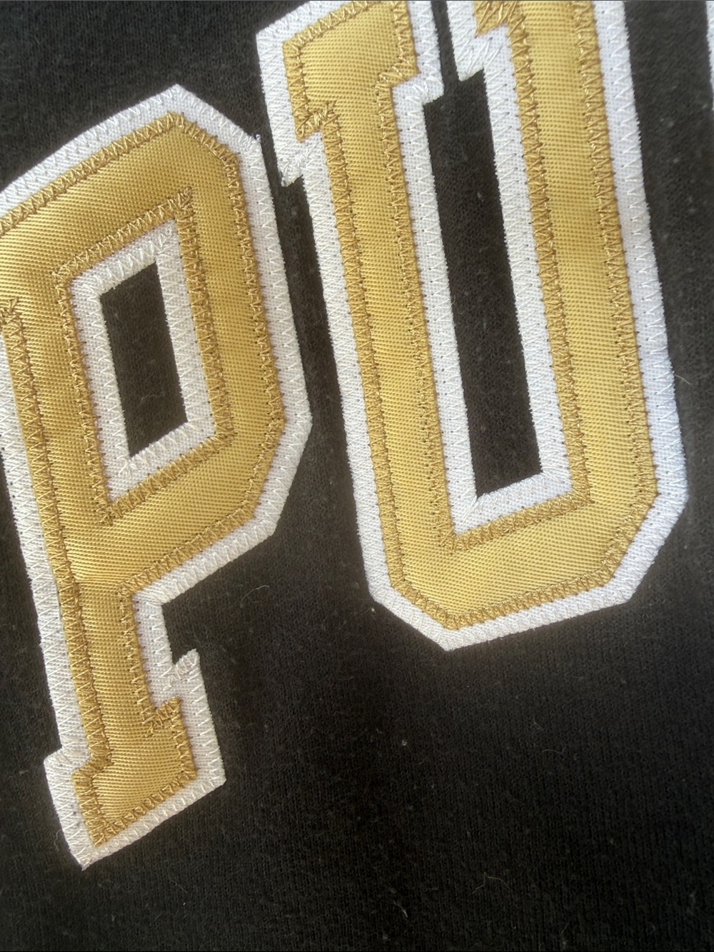 Jerzees Purdue Boilermakers Black Pullover Hoodie Gold Applique NCAA Mens M - Picture 4 of 6